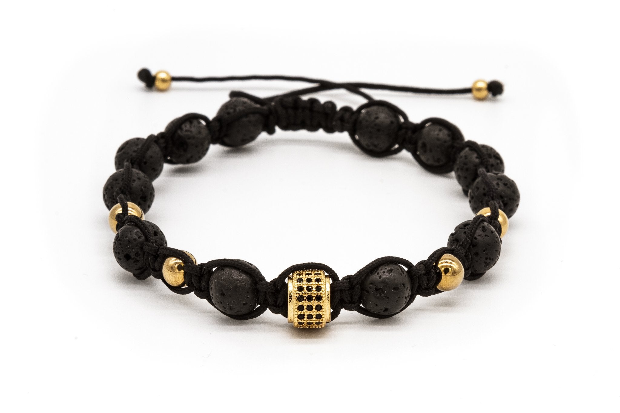 Buy OOMPH Jewellery Black Beads With Silver Panther Leopard Bead Punk Biker  Bracelet For Men & Boys Online